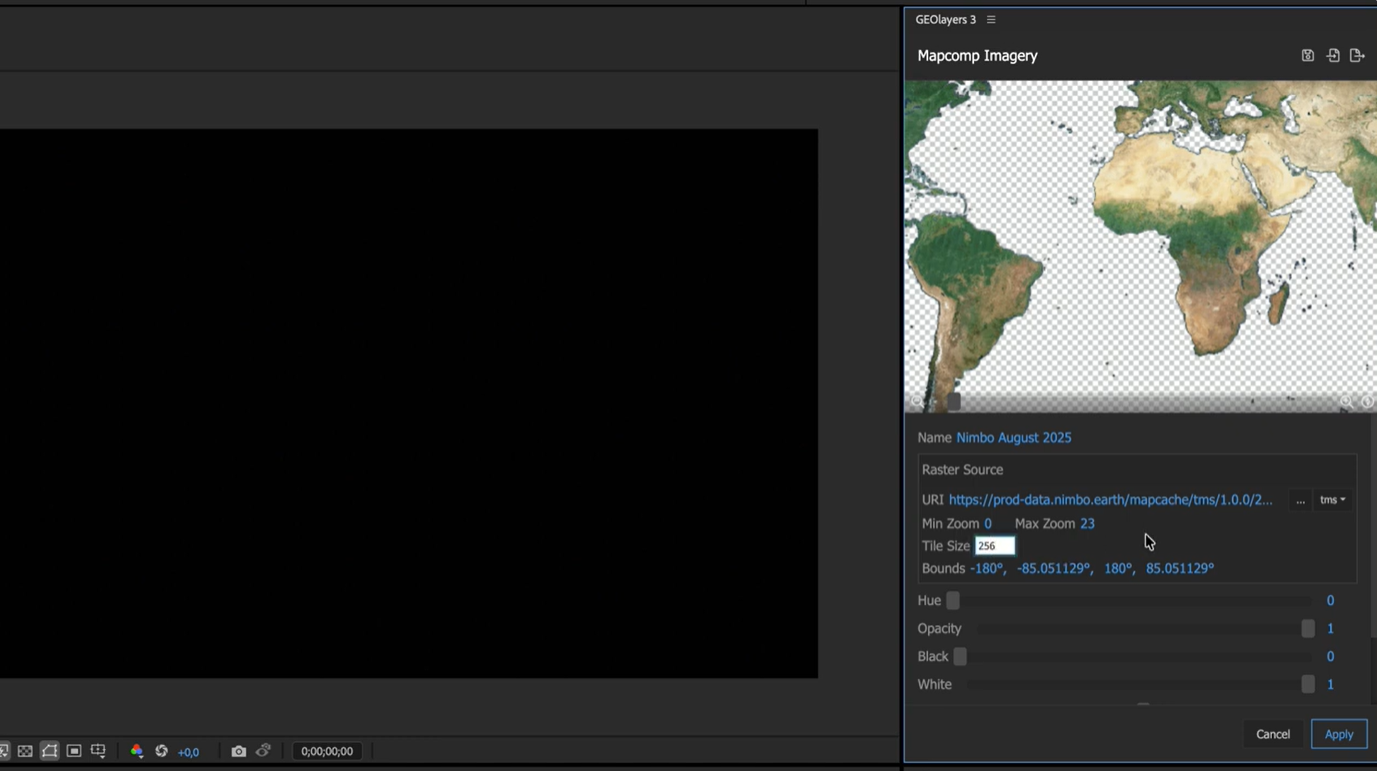 Setting tile size to 256 pixels