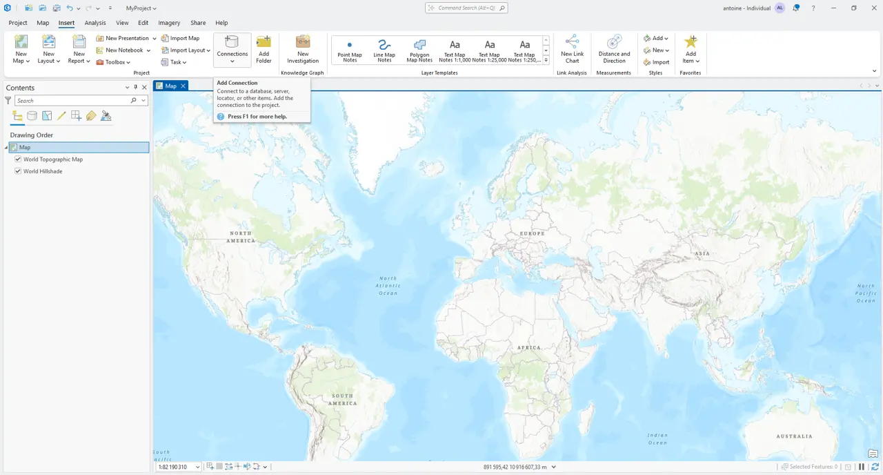 Insert Connections tab