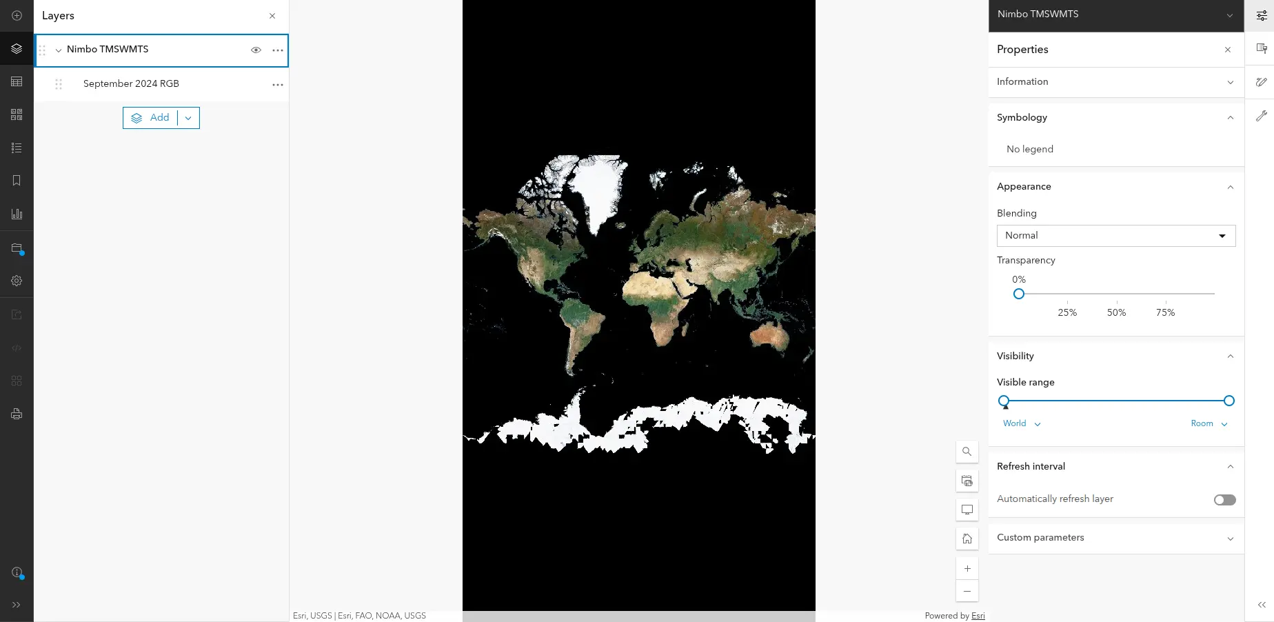 NIMBO imagery displayed in ArcGIS Map Viewer